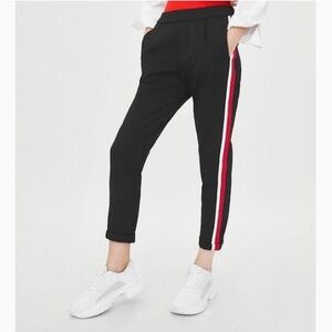 Zara Black Dress Pants with Red and White Side Stripe